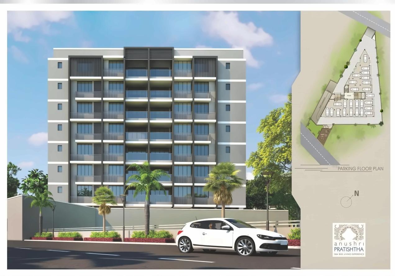 3D Elevation of real estate project Anushri Pratishtha located at Gulbai-tekra, Ahmedabad, Gujarat