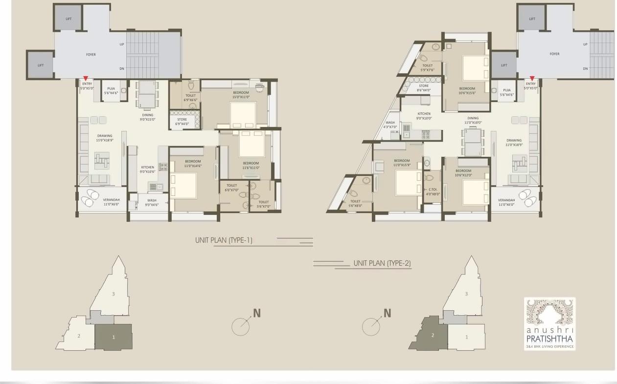 Layout of real estate project Anushri Pratishtha located at Gulbai-tekra, Ahmedabad, Gujarat
