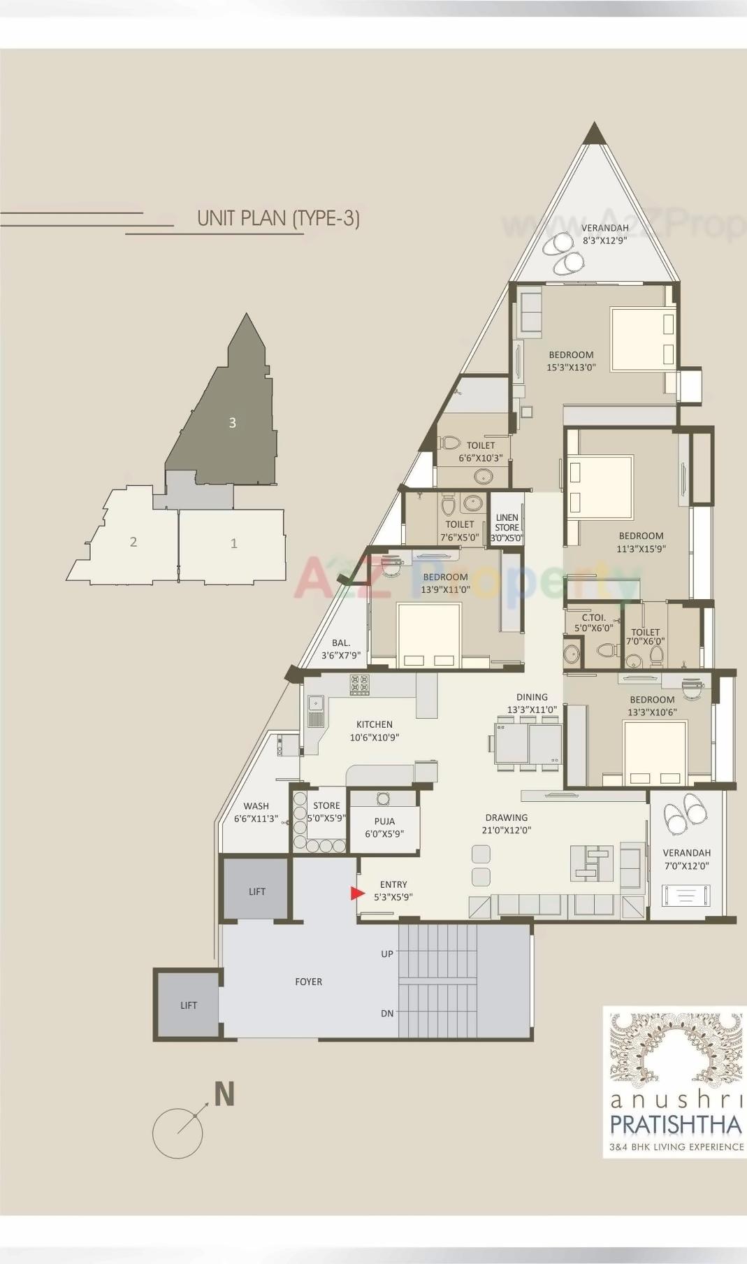 Layout of real estate project Anushri Pratishtha located at Gulbai-tekra, Ahmedabad, Gujarat