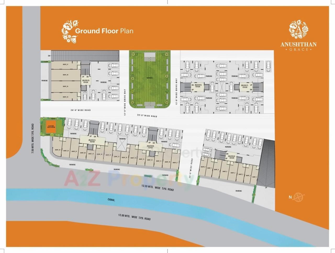 Layout of real estate project Anushthan Grace located at Vatva, Ahmedabad, Gujarat