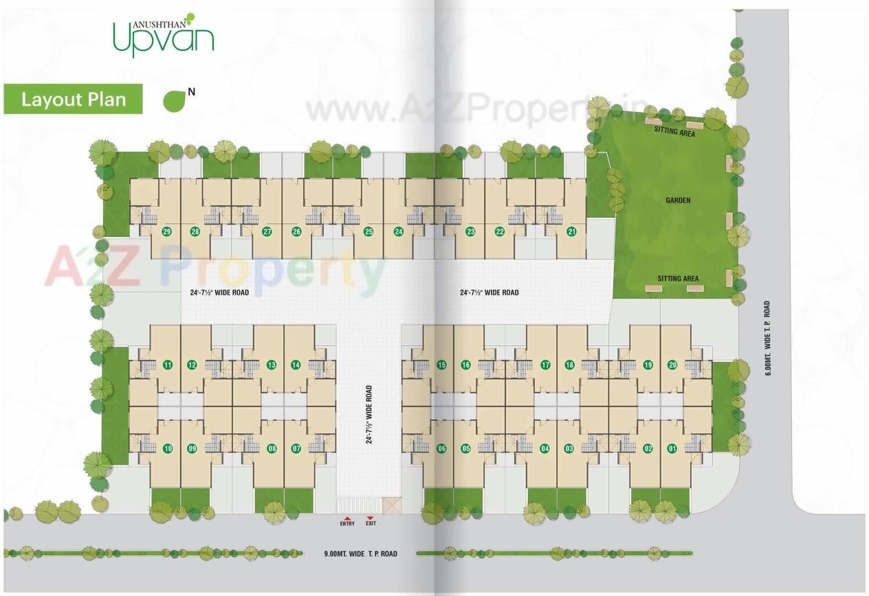 Layout of real estate project Anushthan Upvan located at Vatva, Ahmedabad, Gujarat