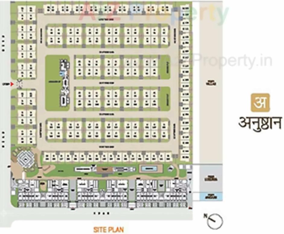 Layout of real estate project Anushthan located at Chenpur, Ahmedabad, Gujarat