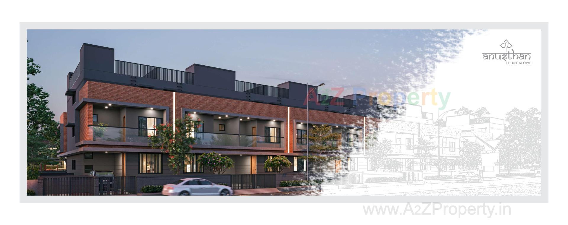 3D Elevation of real estate project Anusthan Bungalows located at Vatva, Ahmedabad, Gujarat