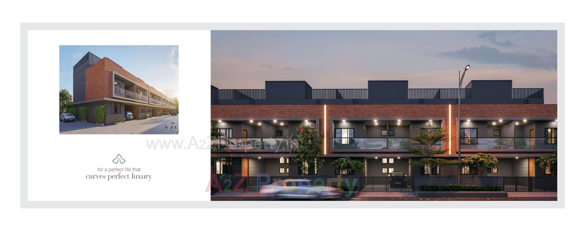 3D Elevation of real estate project Anusthan Bungalows located at Vatva, Ahmedabad, Gujarat