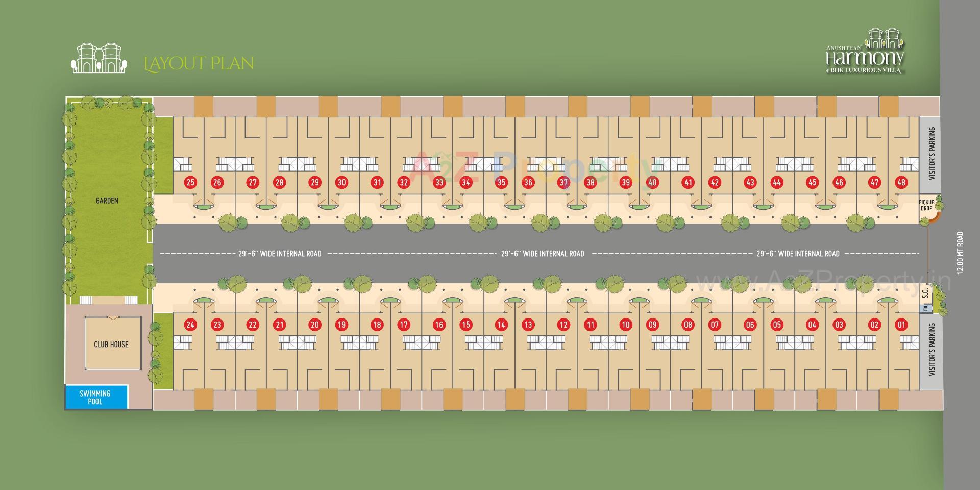 Layout of real estate project Anusthan Harmony located at Vatva, Ahmedabad, Gujarat