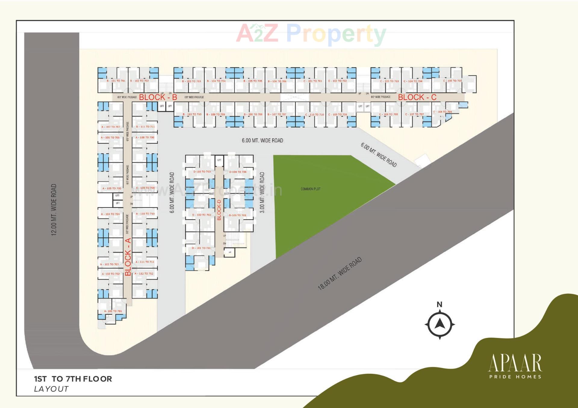 Layout of real estate project Apaar Pride Homes located at Fatehwadi, Ahmedabad, Gujarat