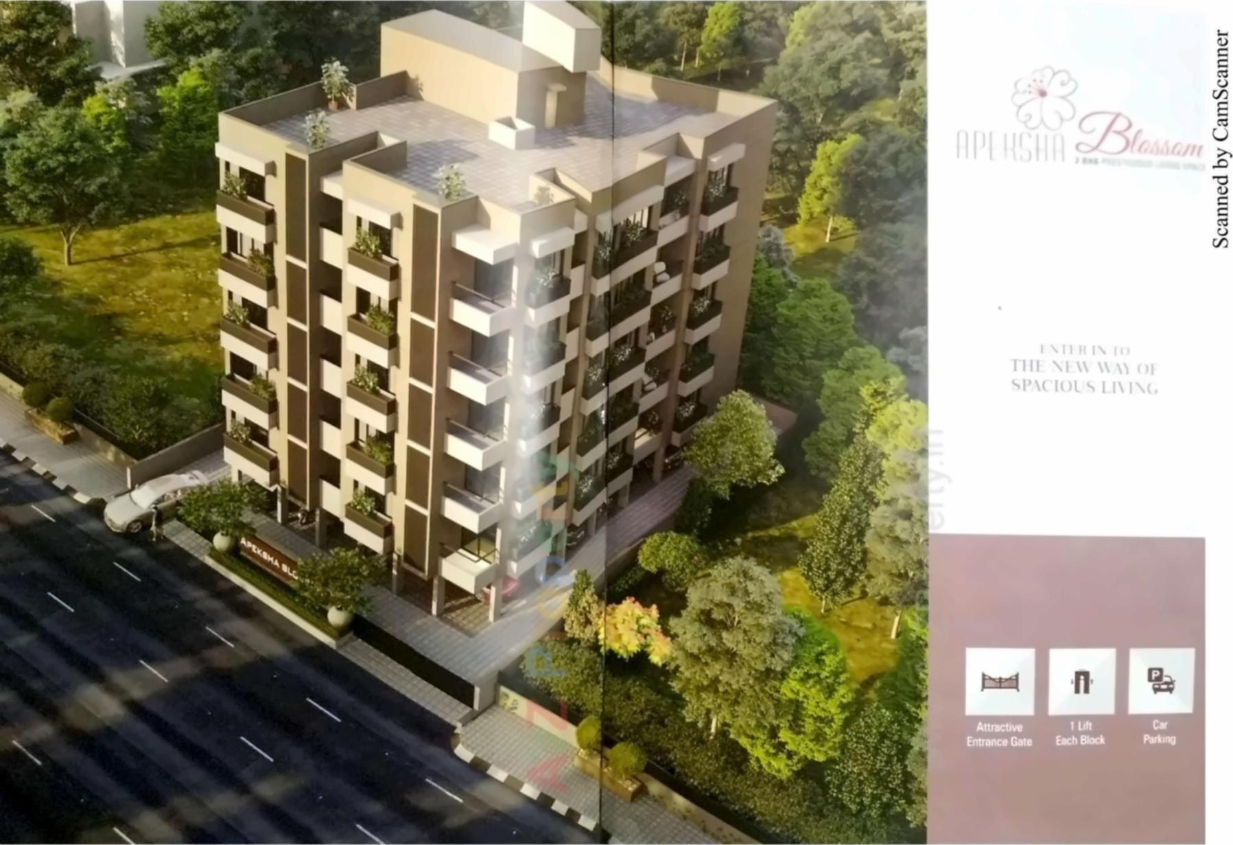 3D Elevation of real estate project Apeksha Blossom located at Manipur, Ahmedabad, Gujarat