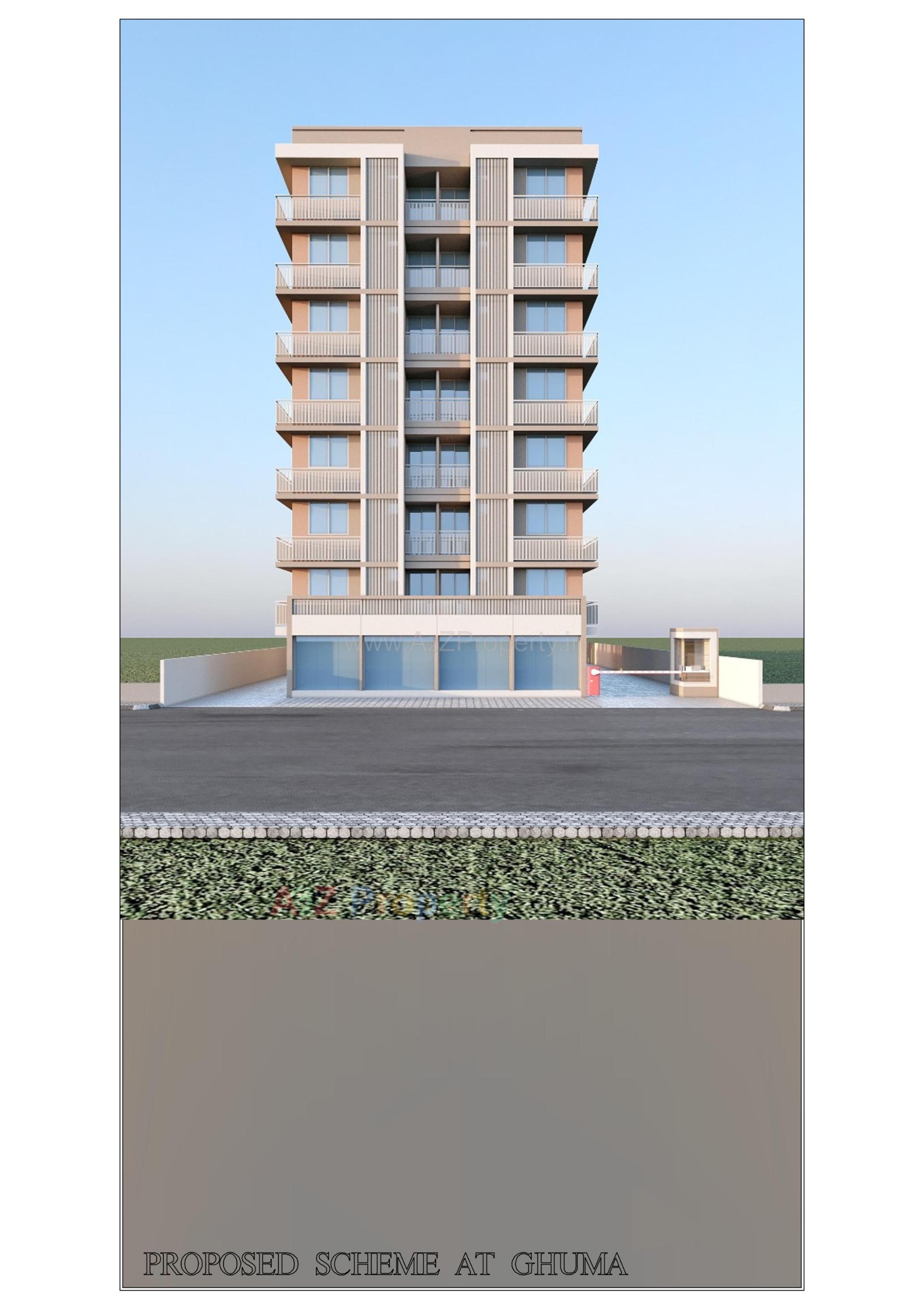 3D Elevation of real estate project Aradhana Arise located at Ghuma, Ahmedabad, Gujarat