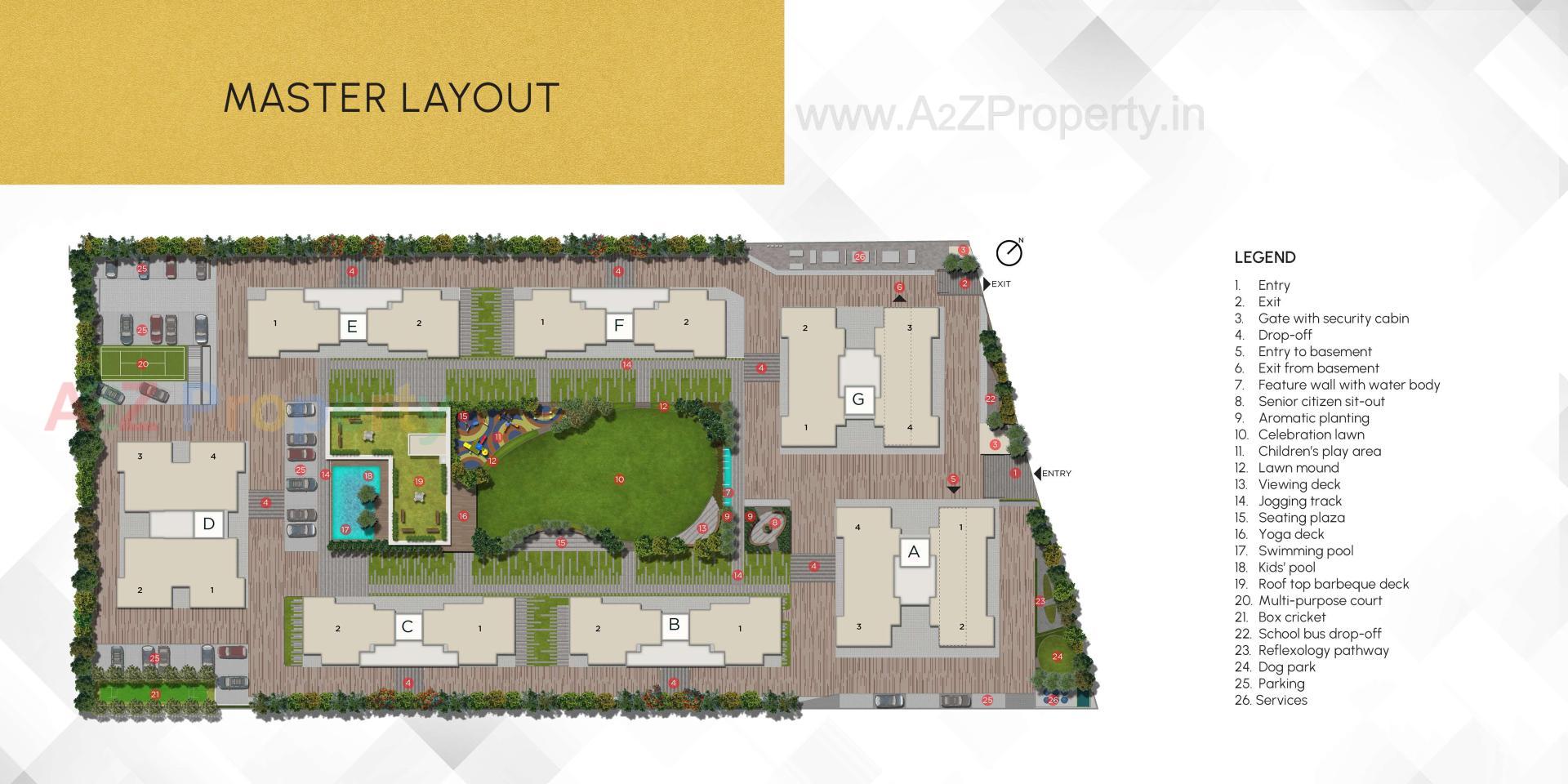 Layout of real estate project Archway located at Jagatpur, Ahmedabad, Gujarat