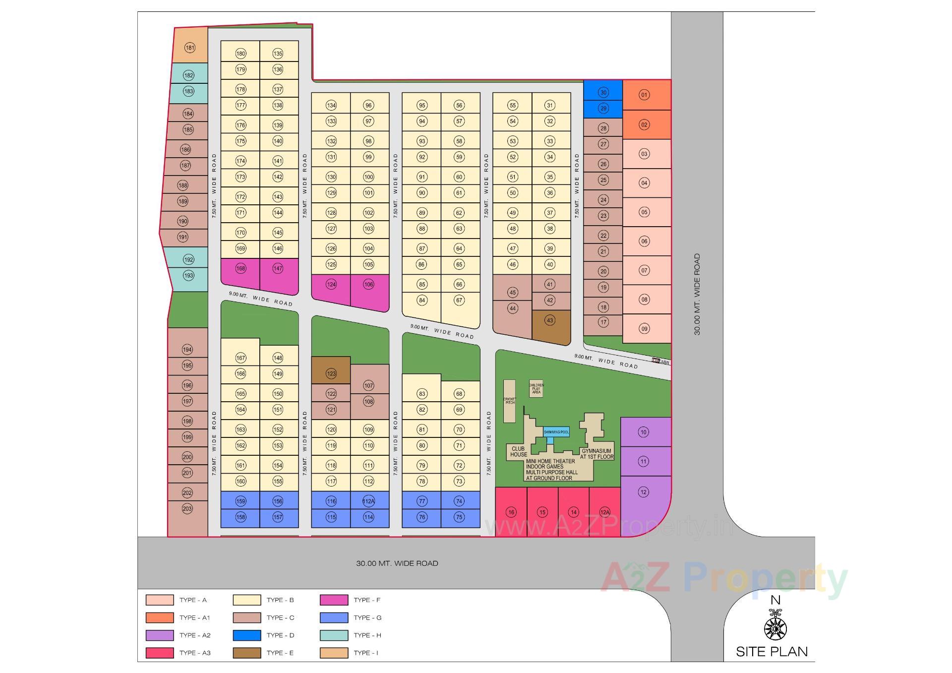 Layout of real estate project Arcus Greens located at Sanathal - Telav, Ahmedabad, Gujarat