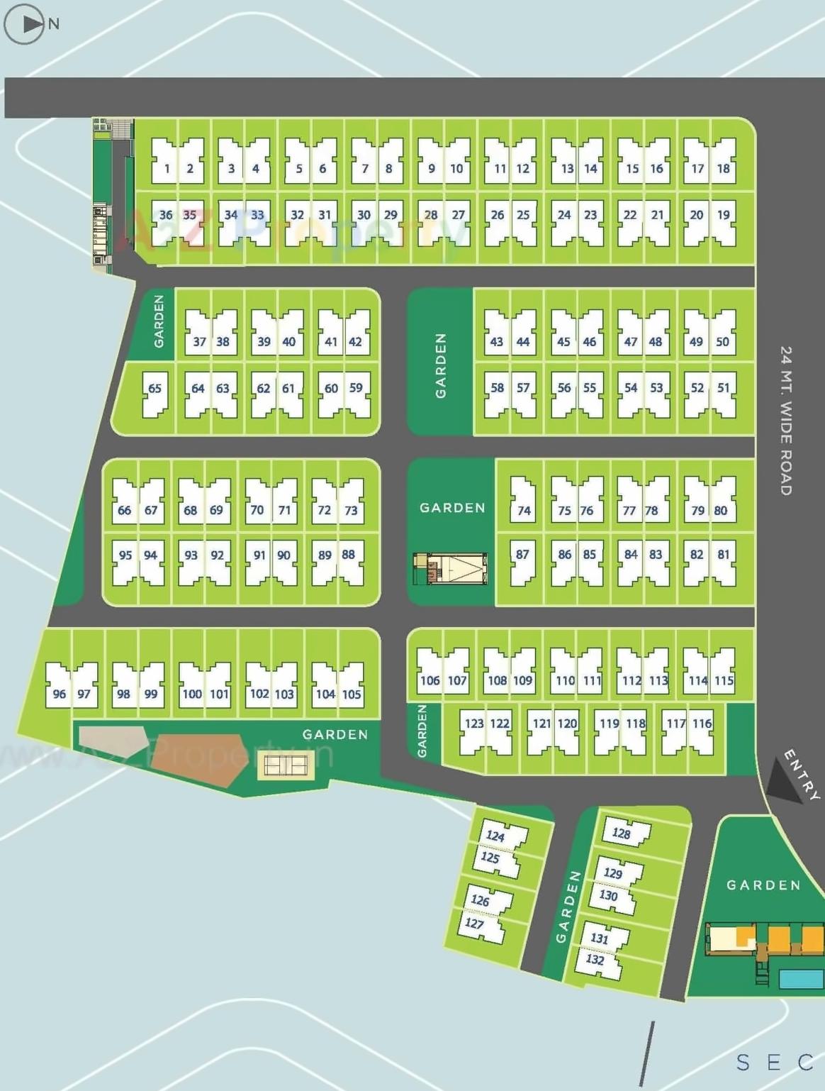 Layout of real estate project Arcus Villa located at Sanand, Ahmedabad, Gujarat
