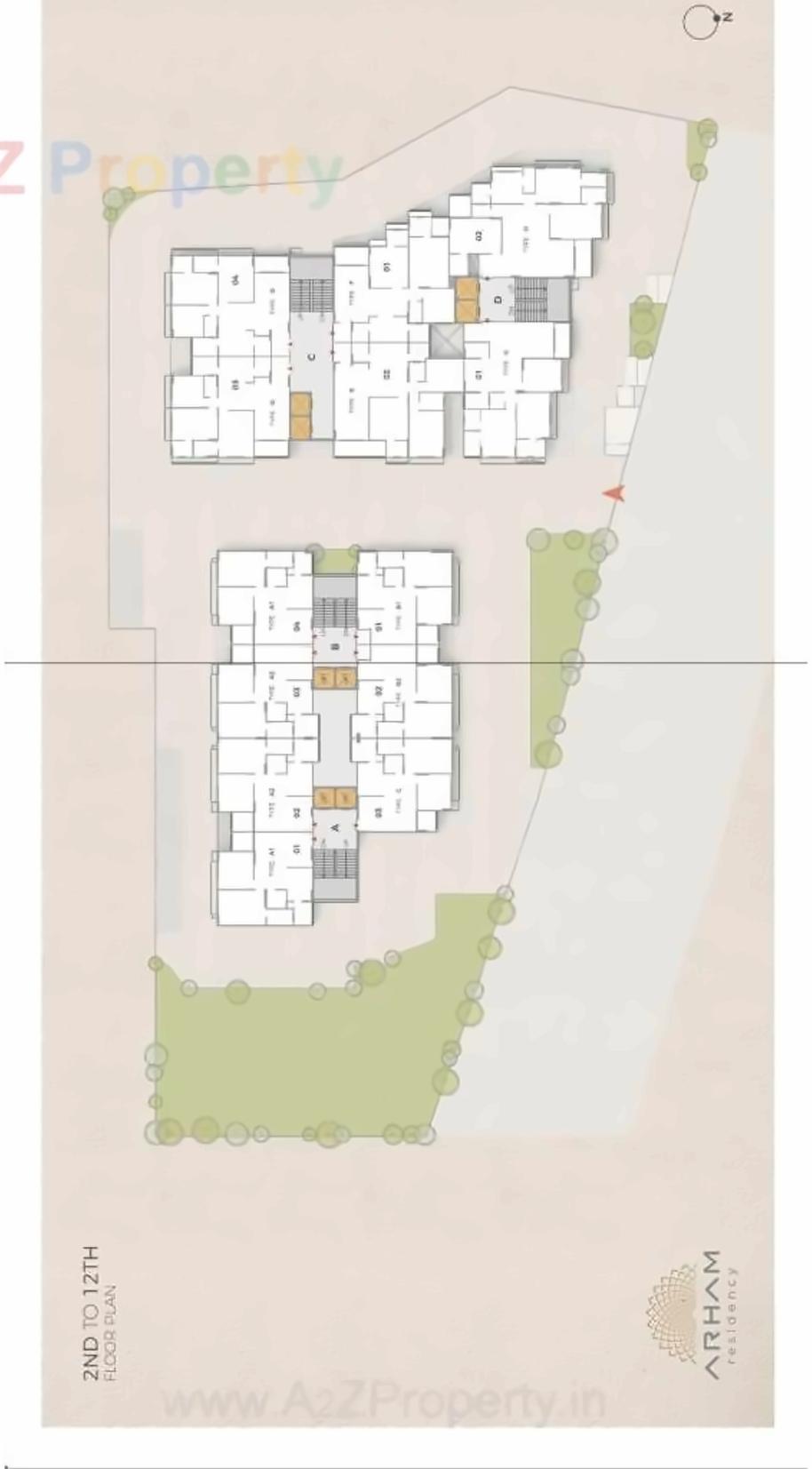 Layout of real estate project Arham Residency located at Asarwa, Ahmedabad, Gujarat