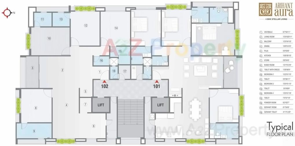 Layout of real estate project Arihant Aura located at Paldi, Ahmedabad, Gujarat