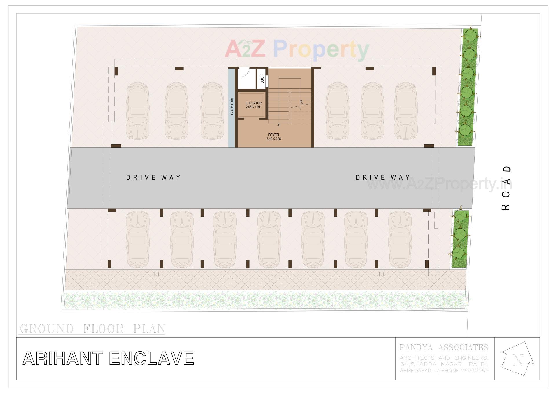 Layout of real estate project Arihant Enclave located at Changispur, Ahmedabad, Gujarat
