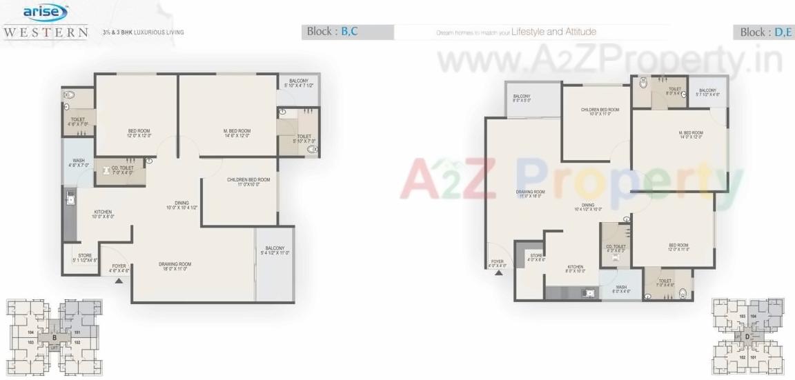 Layout of real estate project Arise Western located at Gota, Ahmedabad, Gujarat