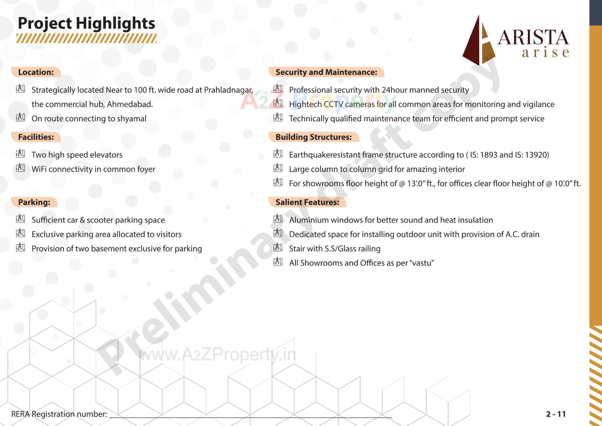  of real estate project Arista Arise located at Vejalpur, Ahmedabad, Gujarat