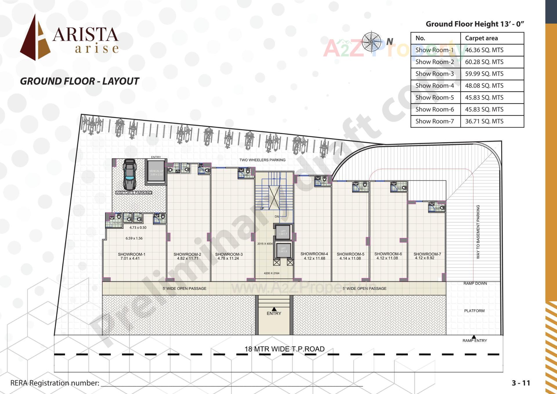 Layout of real estate project Arista Arise located at Vejalpur, Ahmedabad, Gujarat