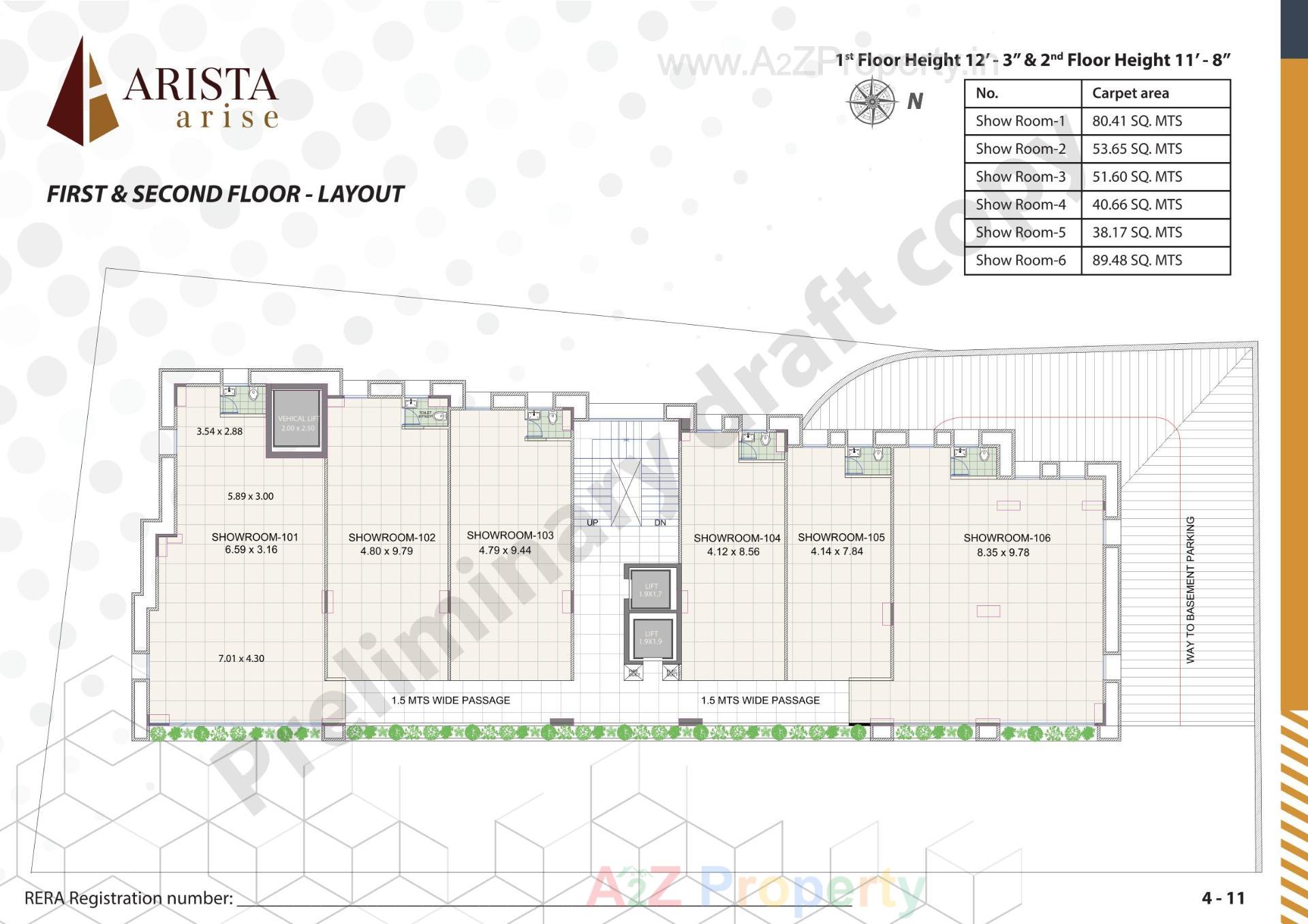 Layout of real estate project Arista Arise located at Vejalpur, Ahmedabad, Gujarat