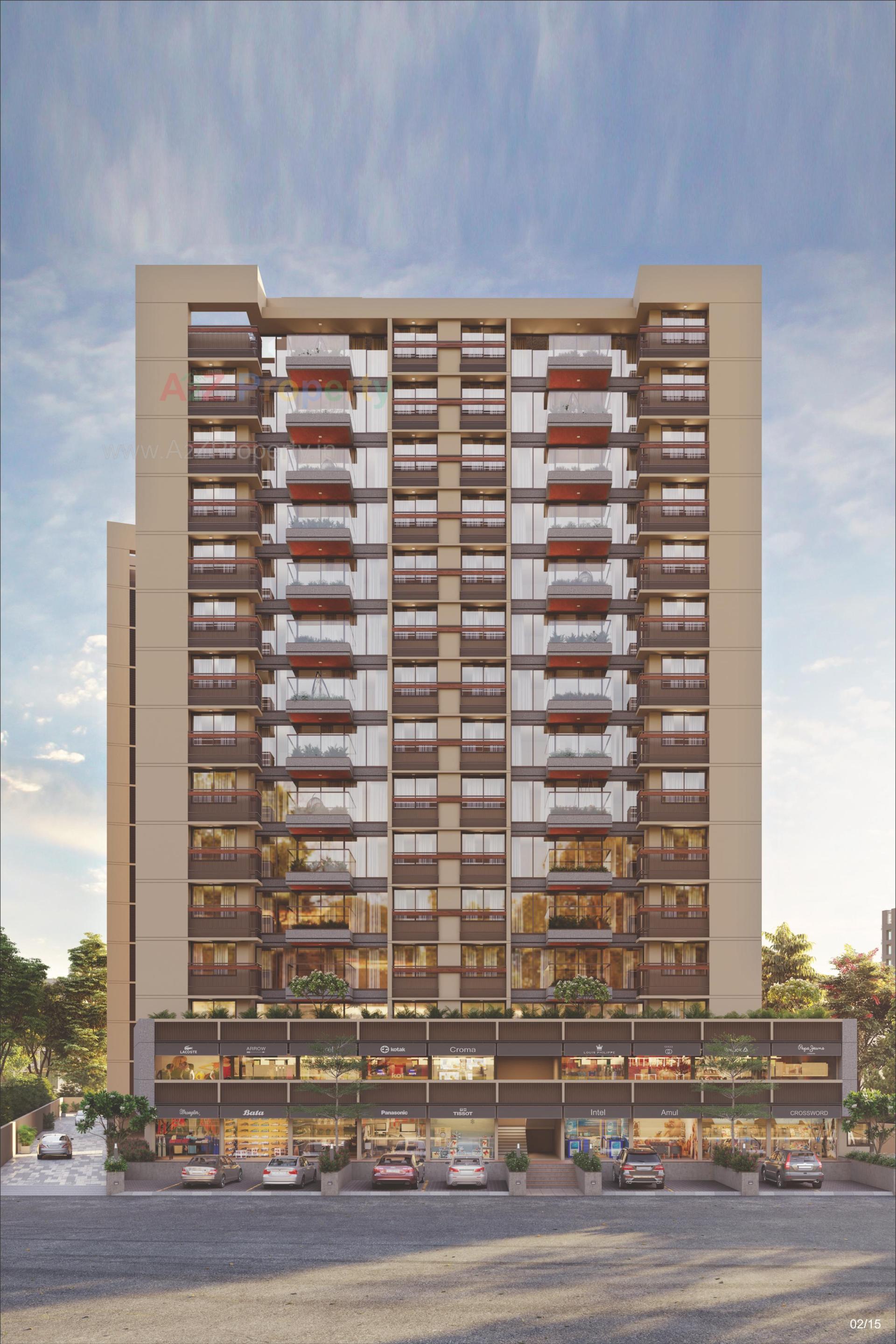 3D Elevation of real estate project Aristo Anandam located at Tragad, Ahmedabad, Gujarat