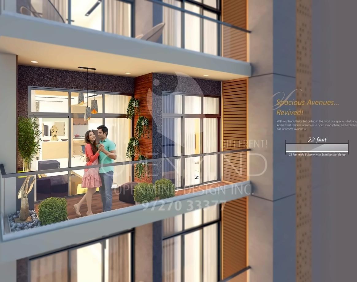 3D Elevation of real estate project Aristo Crest located at Gota, Ahmedabad, Gujarat