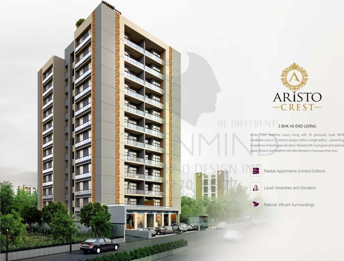 3D Elevation of real estate project Aristo Crest located at Gota, Ahmedabad, Gujarat