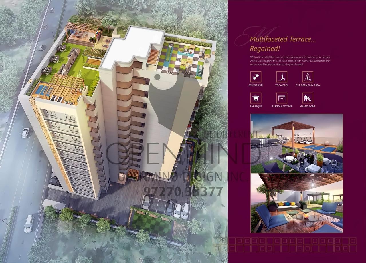 3D Elevation of real estate project Aristo Crest located at Gota, Ahmedabad, Gujarat