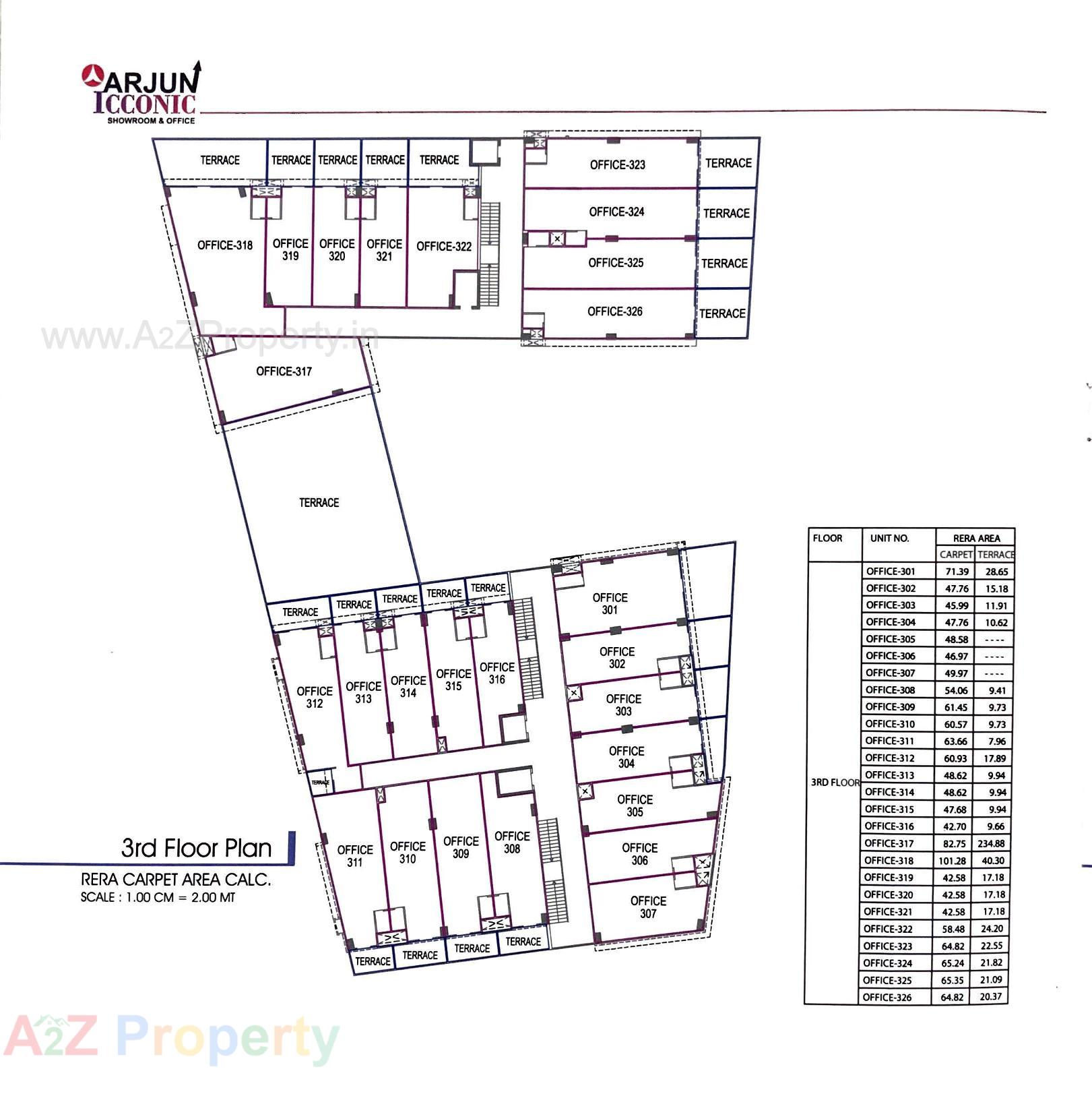 Layout of real estate project Arjun Icconic located at Wadaj, Ahmedabad, Gujarat