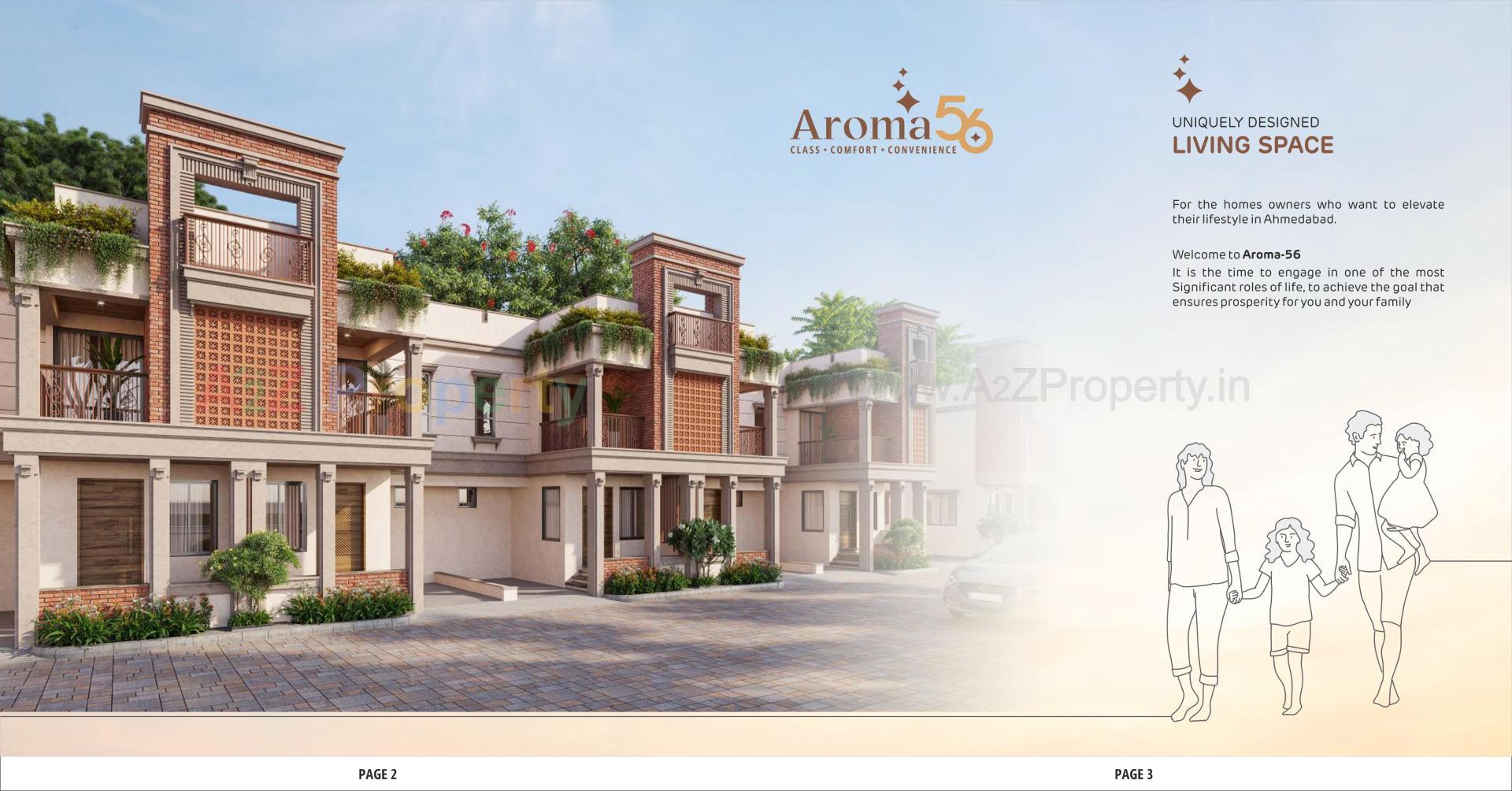 3D Elevation of real estate project Aroma located at Vinzol, Ahmedabad, Gujarat