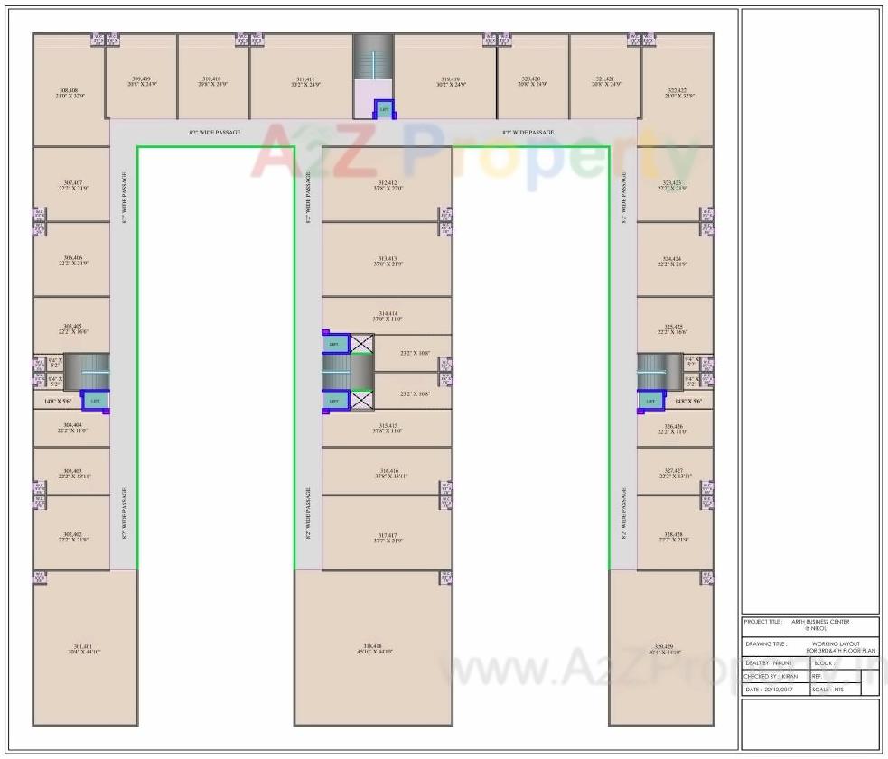 Layout of real estate project Arth Business Centre located at Nikol, Ahmedabad, Gujarat