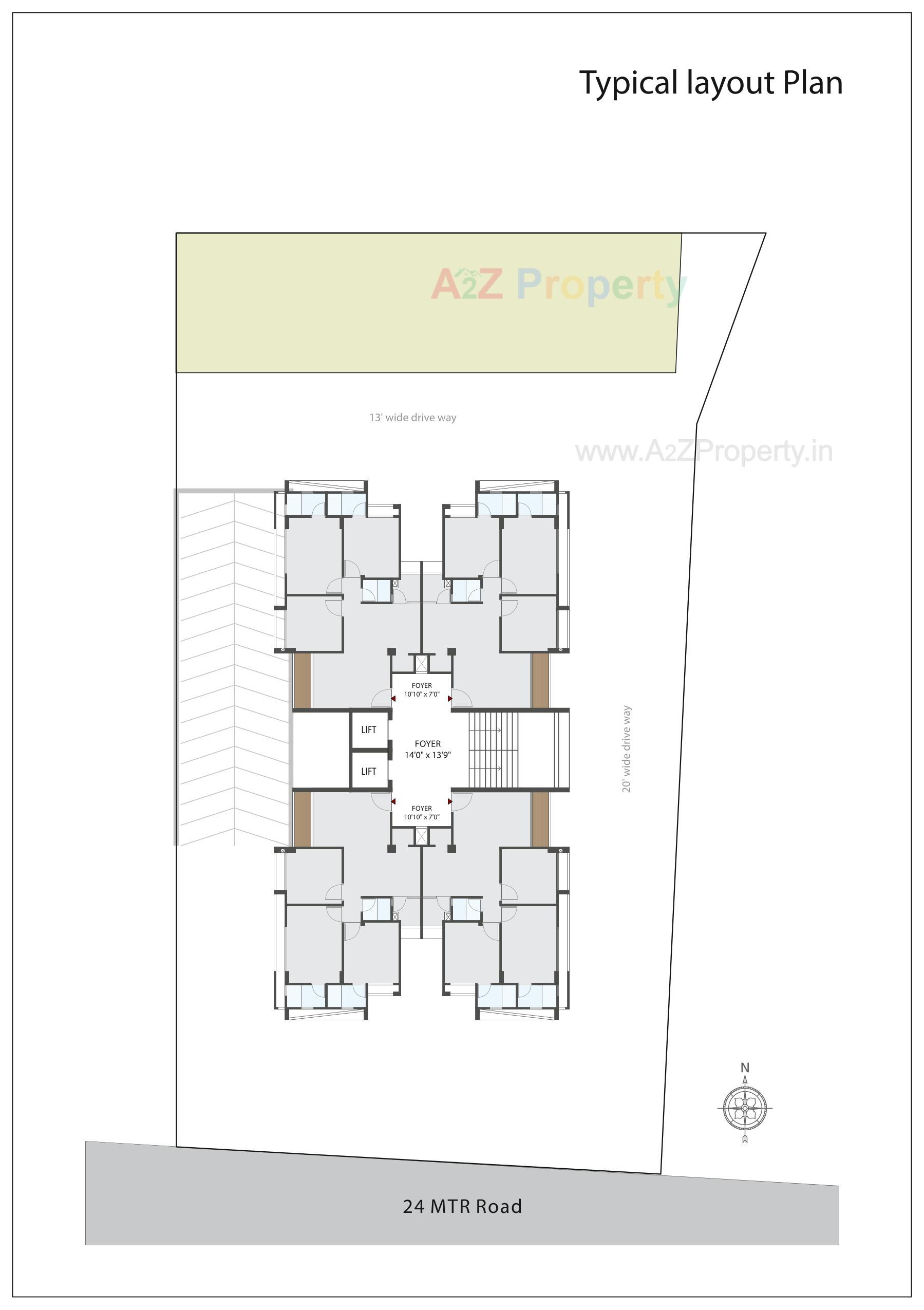 Layout of real estate project Aryaman Glory located at Tragad, Ahmedabad, Gujarat