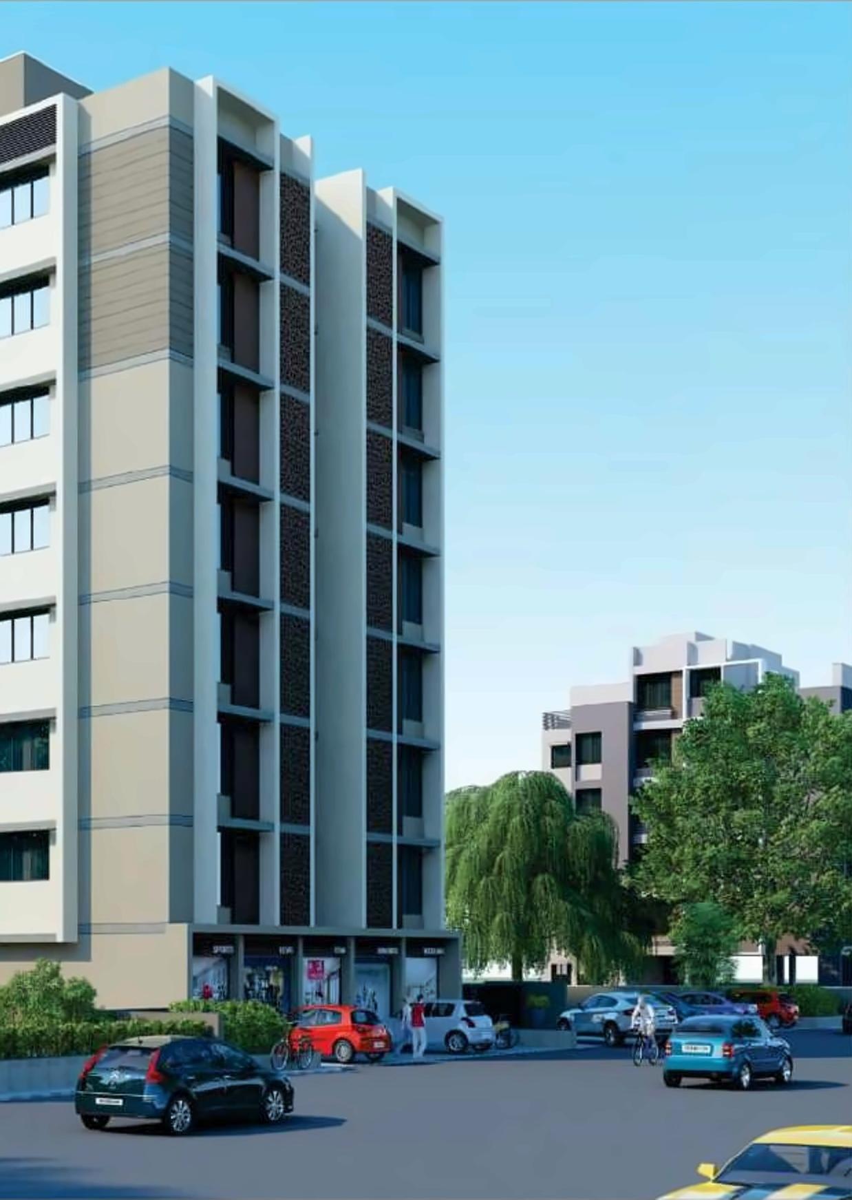 3D Elevation of real estate project Aryaman Heights located at Vatva, Ahmedabad, Gujarat