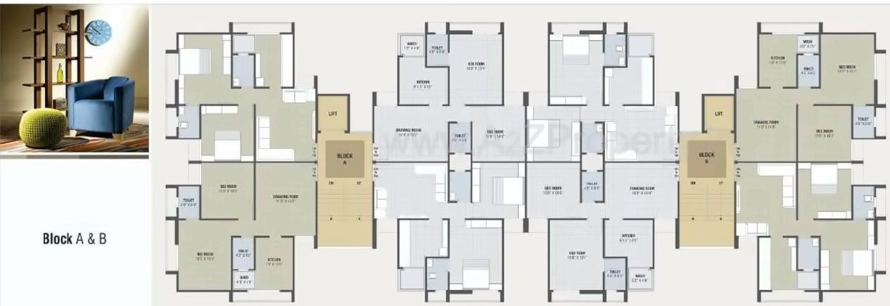 Layout of real estate project Aryaman Heights located at Vatva, Ahmedabad, Gujarat