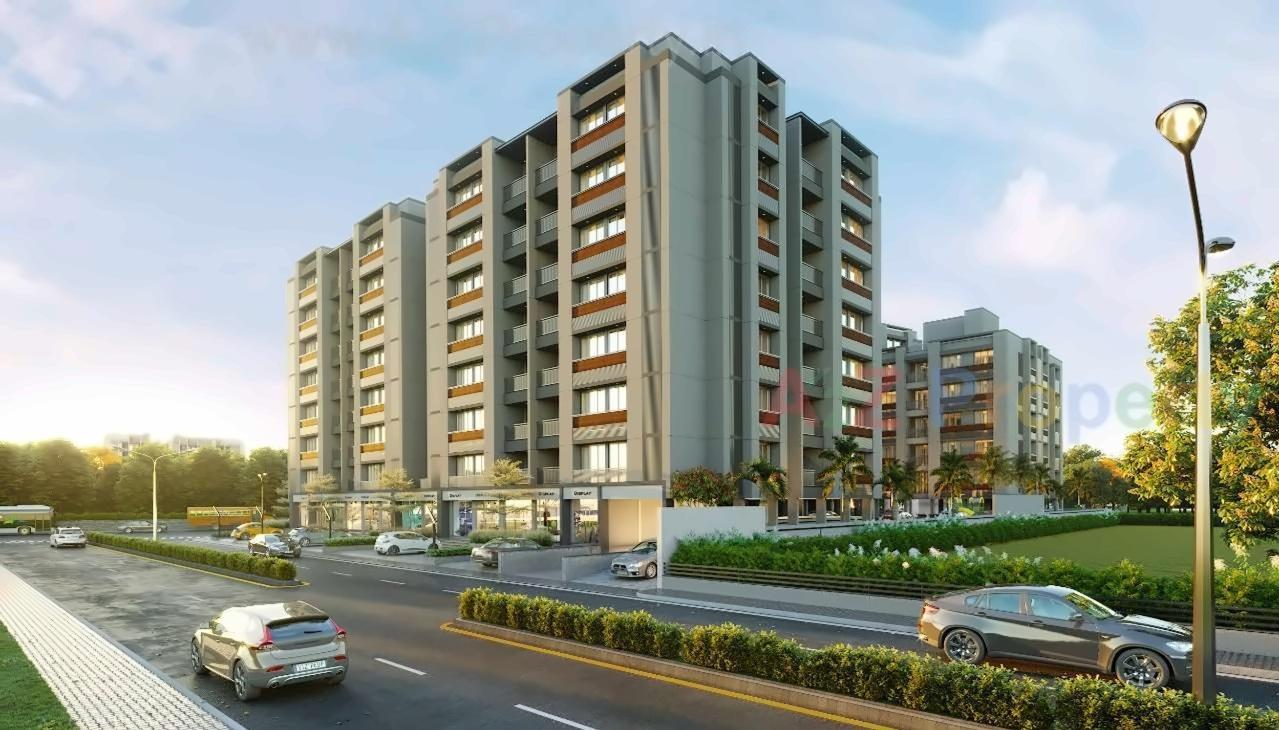 3D Elevation of real estate project Aryaman located at Wadaj, Ahmedabad, Gujarat