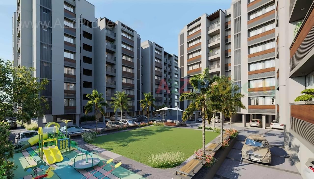 3D Elevation of real estate project Aryaman located at Wadaj, Ahmedabad, Gujarat