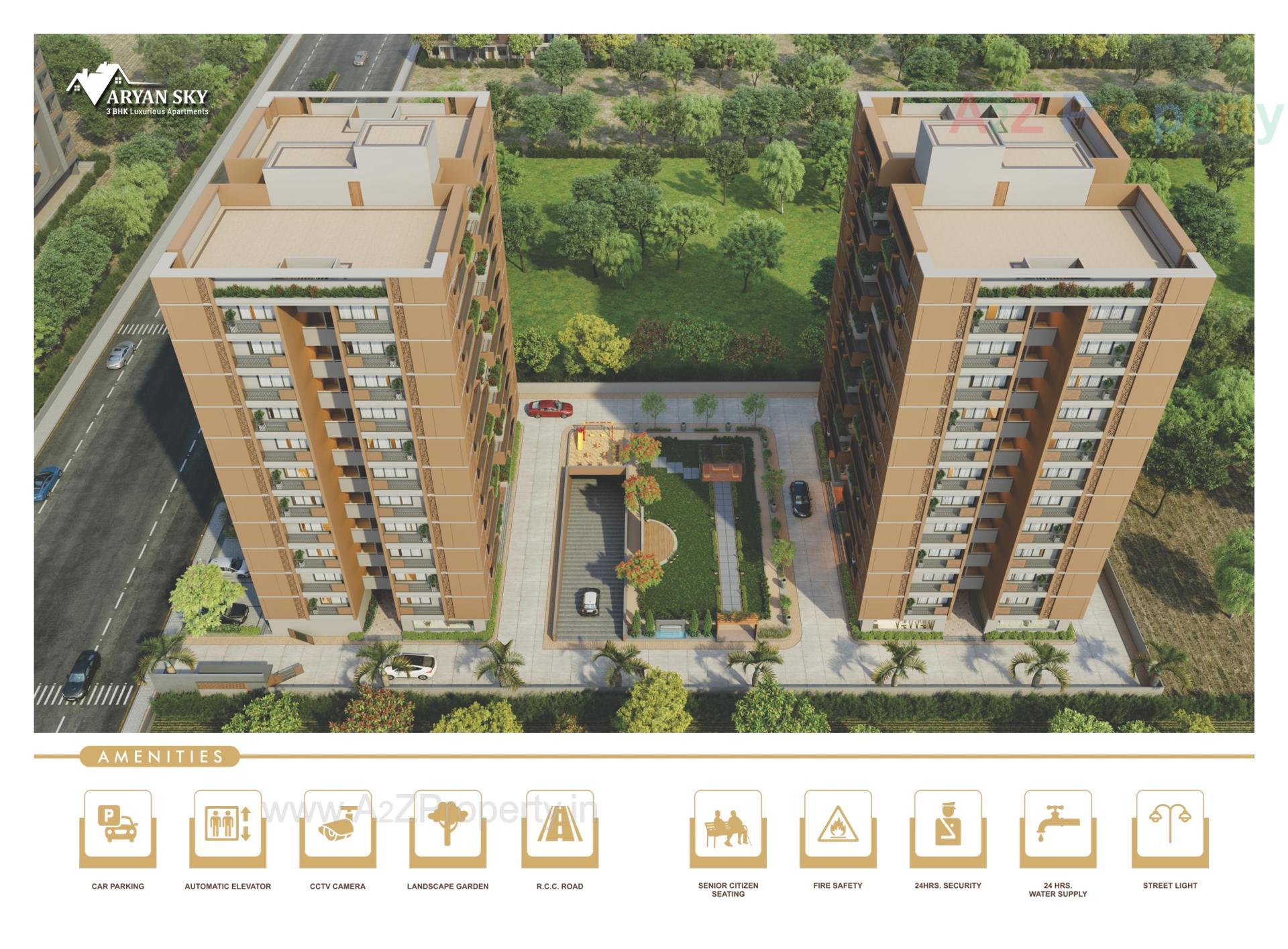 3D Elevation of real estate project Aryan Sky located at Ahmedabad, Ahmedabad, Gujarat