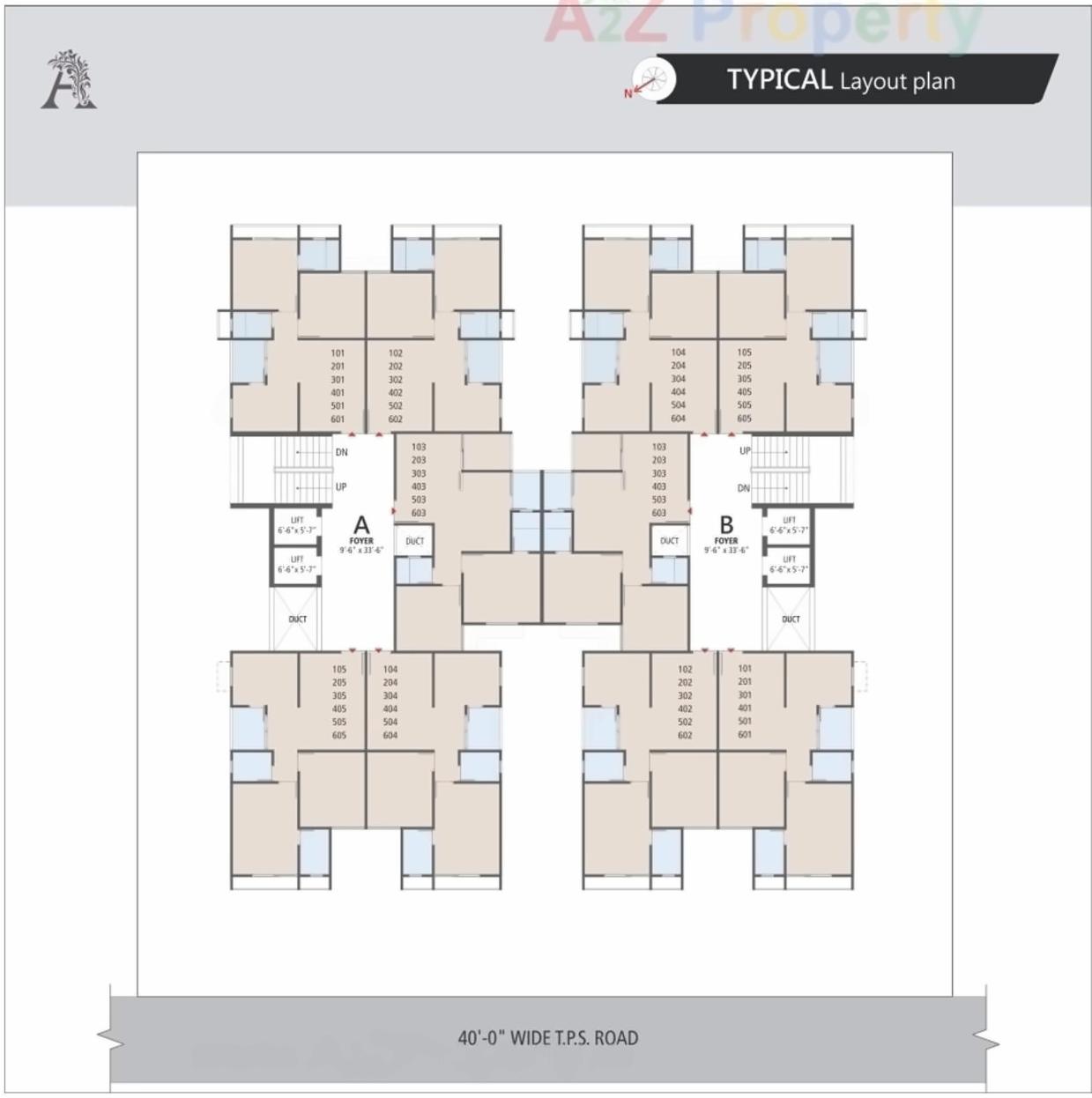 Layout of real estate project Ashirwad Flora located at Ramol, Ahmedabad, Gujarat