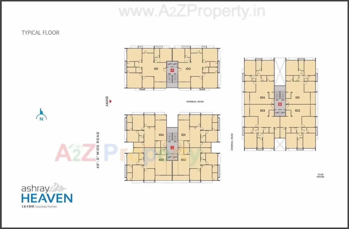 Layout of real estate project Ashray Heaven located at Sola, Ahmedabad, Gujarat