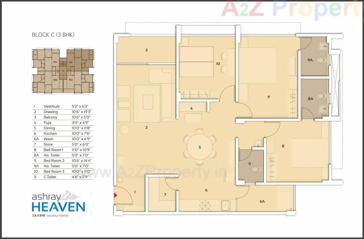 Layout of real estate project Ashray Heaven located at Sola, Ahmedabad, Gujarat