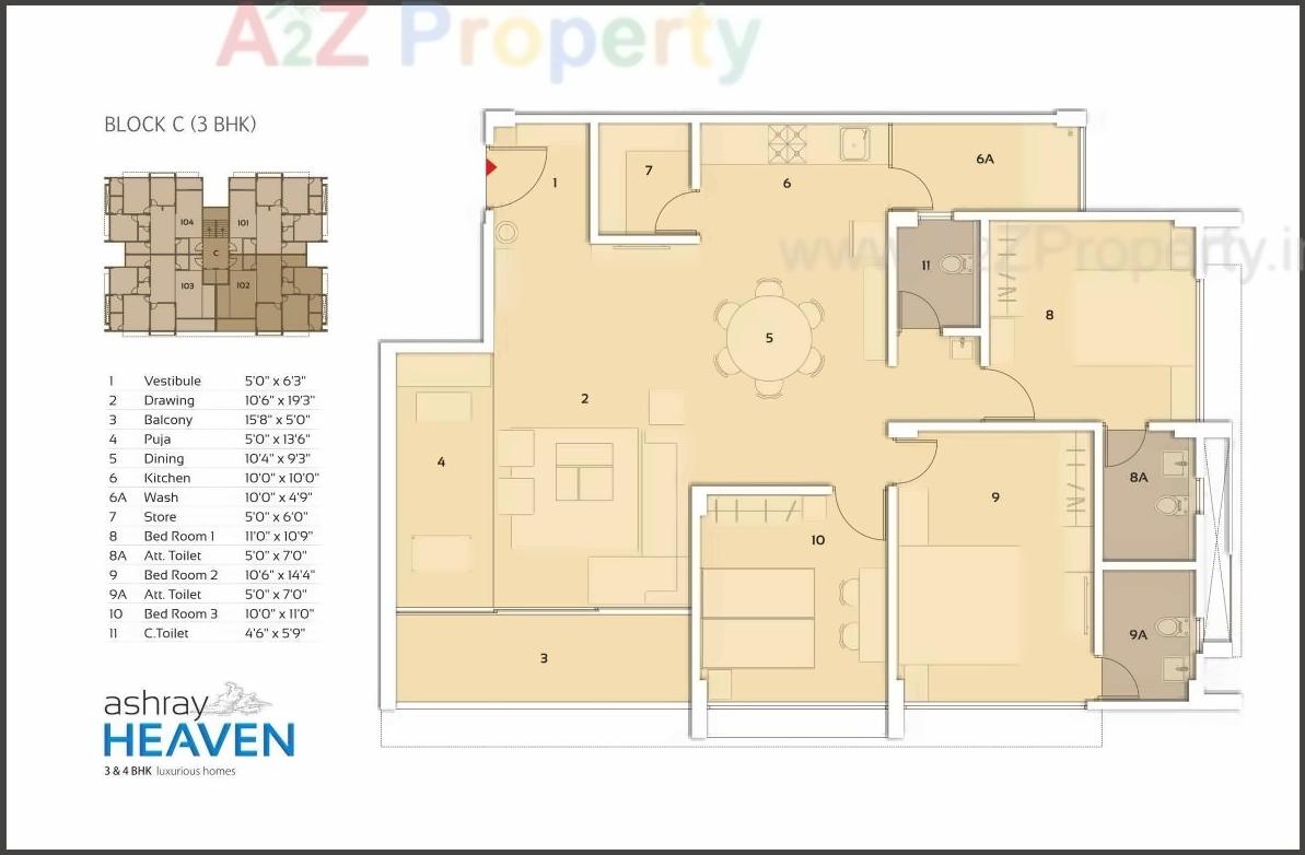 Layout of real estate project Ashray Heaven located at Sola, Ahmedabad, Gujarat