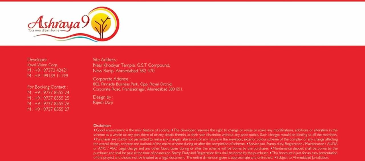  of real estate project Ashraya located at Kali, Ahmedabad, Gujarat