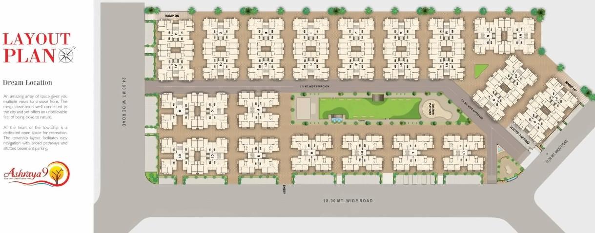 Layout of real estate project Ashraya located at Kali, Ahmedabad, Gujarat