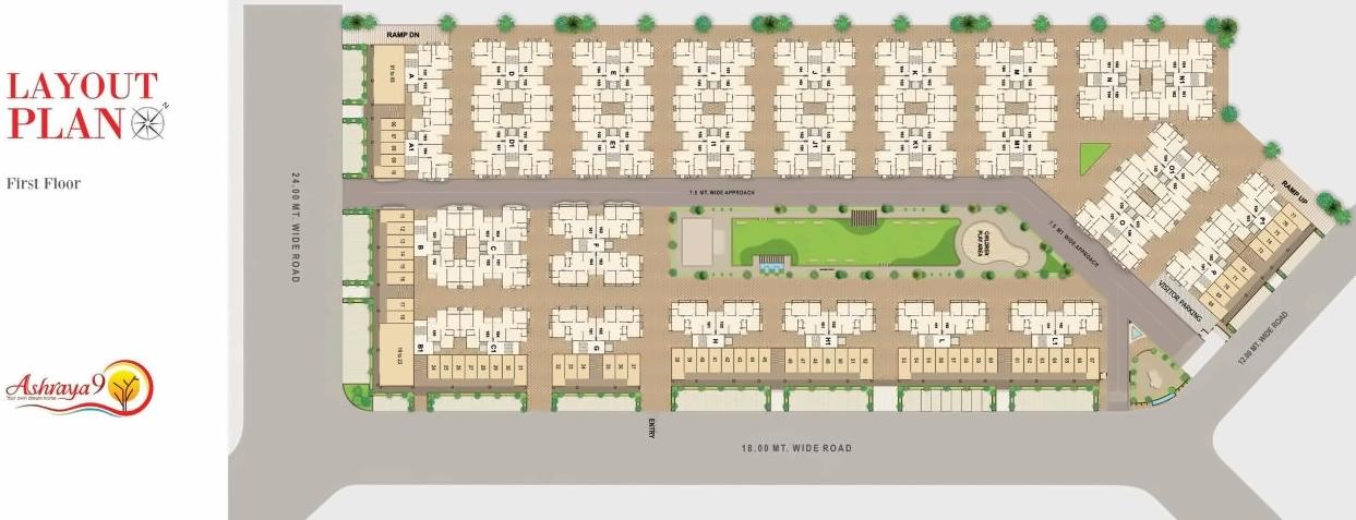 Layout of real estate project Ashraya located at Kali, Ahmedabad, Gujarat