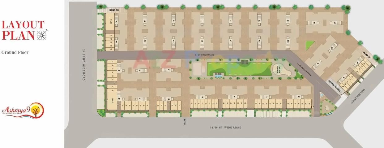 Layout of real estate project Ashraya located at Kali, Ahmedabad, Gujarat