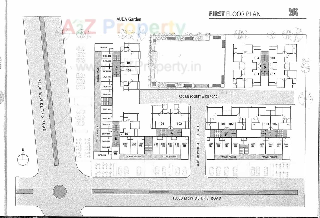 Layout of real estate project Ashtavinayak Residency located at Sanand, Ahmedabad, Gujarat