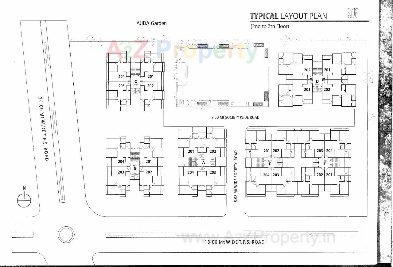 Layout of real estate project Ashtavinayak Residency located at Sanand, Ahmedabad, Gujarat
