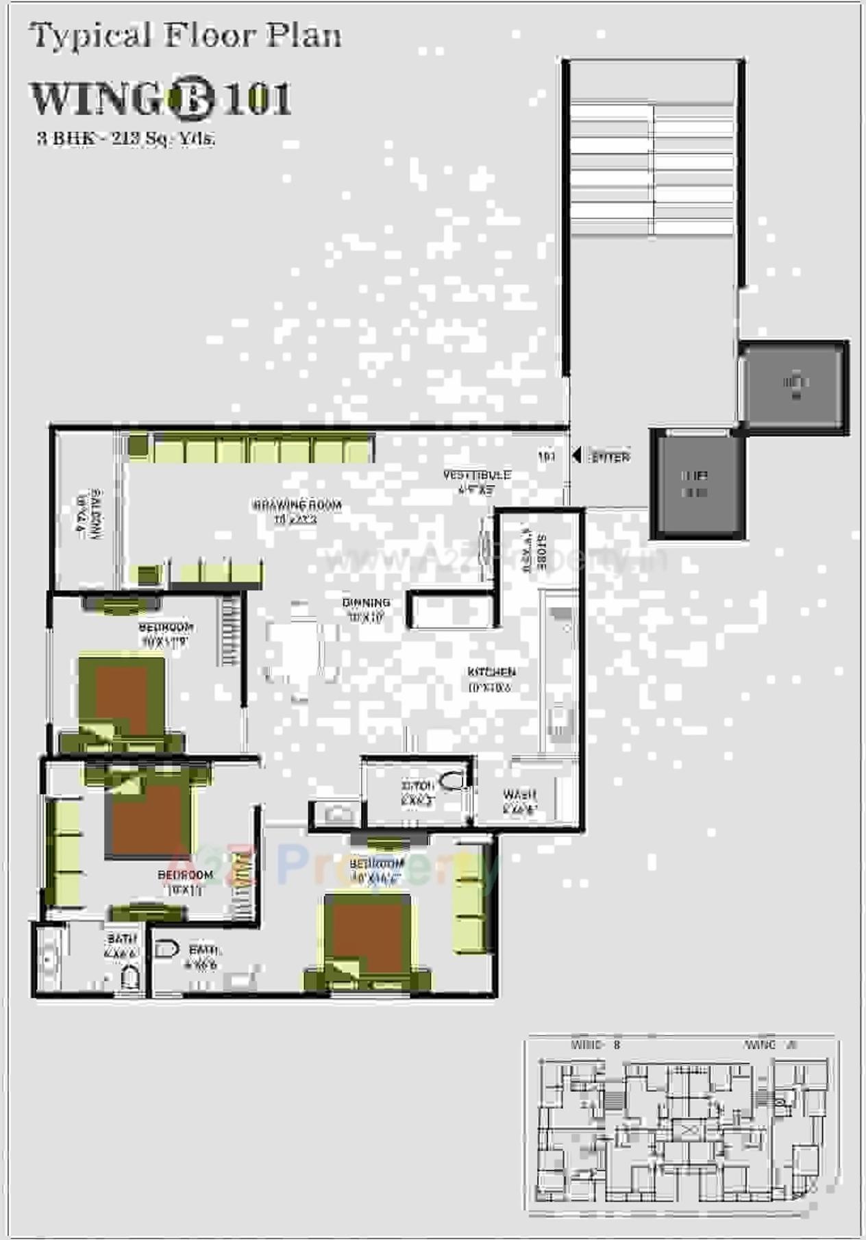 Layout of real estate project Ashwamegh Pearl located at City, Ahmedabad, Gujarat