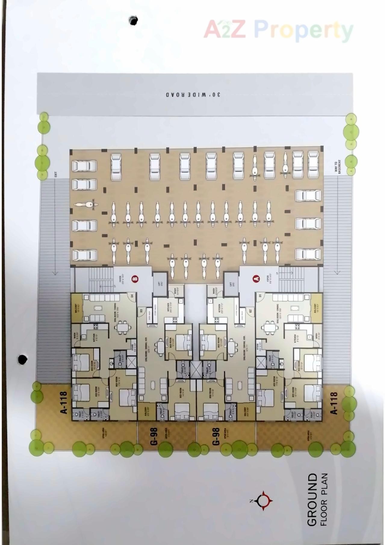 Layout of real estate project Asopalav Apartments located at New-wadaj, Ahmedabad, Gujarat