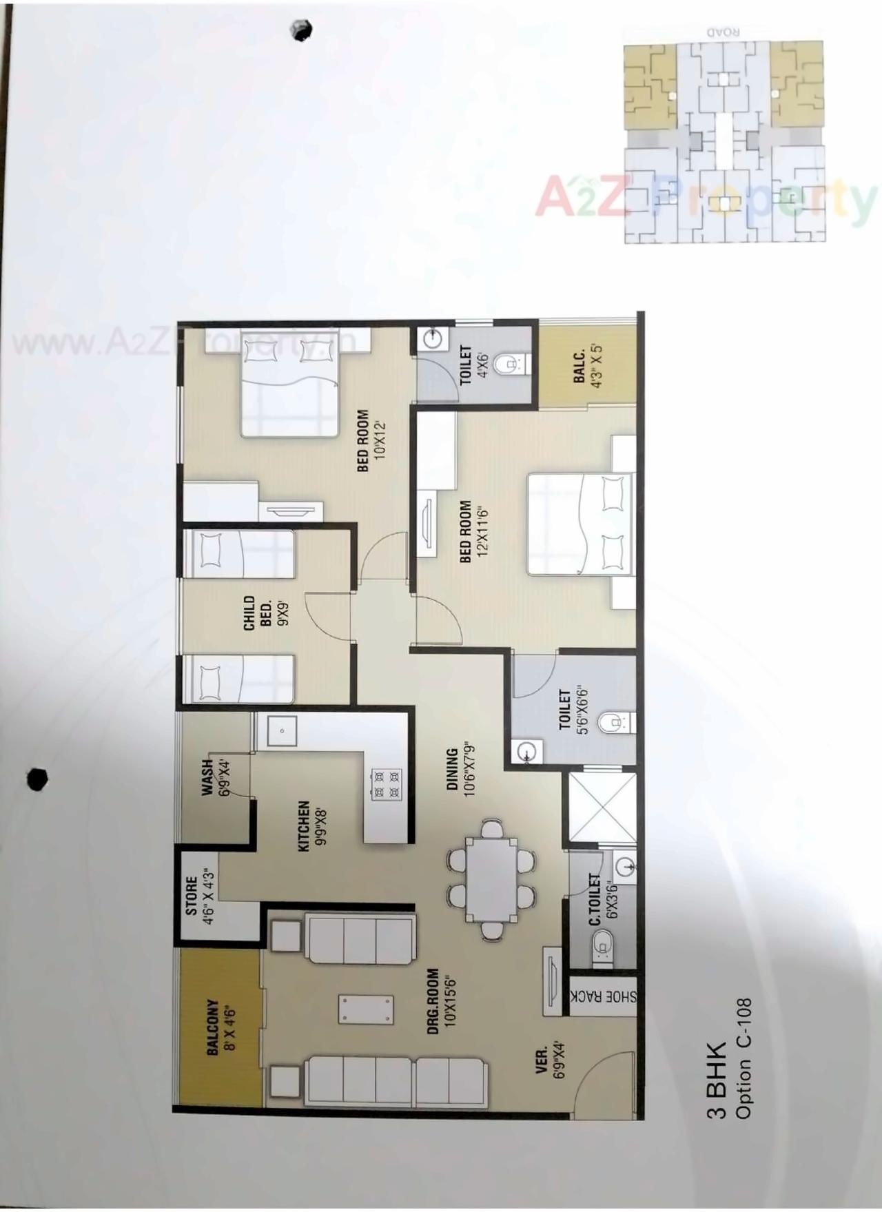 Layout of real estate project Asopalav Apartments located at New-wadaj, Ahmedabad, Gujarat