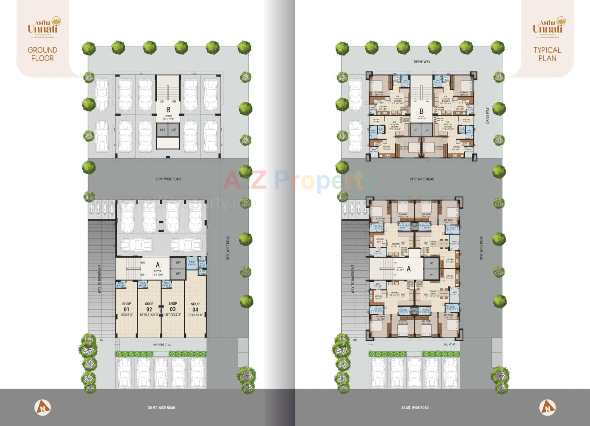 Layout of real estate project Astha Unnati located at Singrva, Ahmedabad, Gujarat