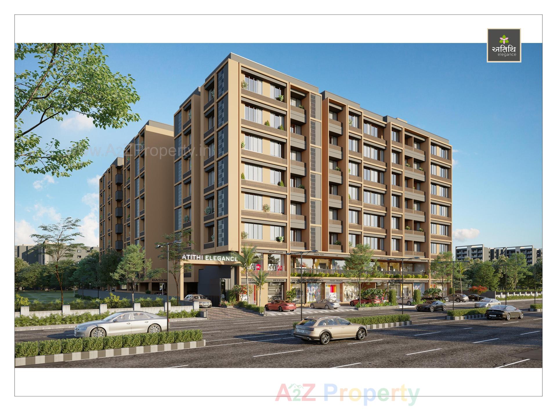 3D Elevation of real estate project Atithi Elegance located at Narol, Ahmedabad, Gujarat